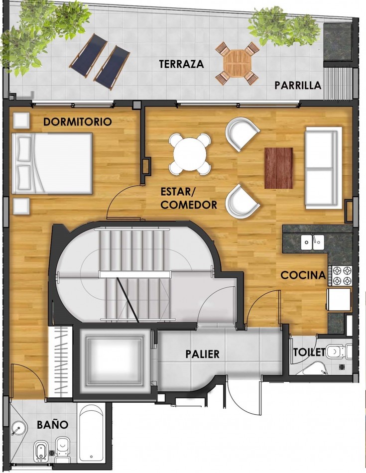 DARREGUEYRA 2300, VENTA DEPARTAMENTO DE DOS AMBIENTES A ESTRENAR