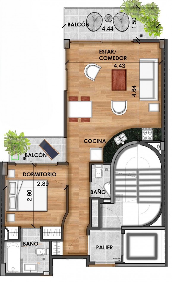 AMENABAR 2400, VENTA DEPARTAMENTOS DE DOS AMBIENTES A ESTRENAR AL CONTRAFRENTE