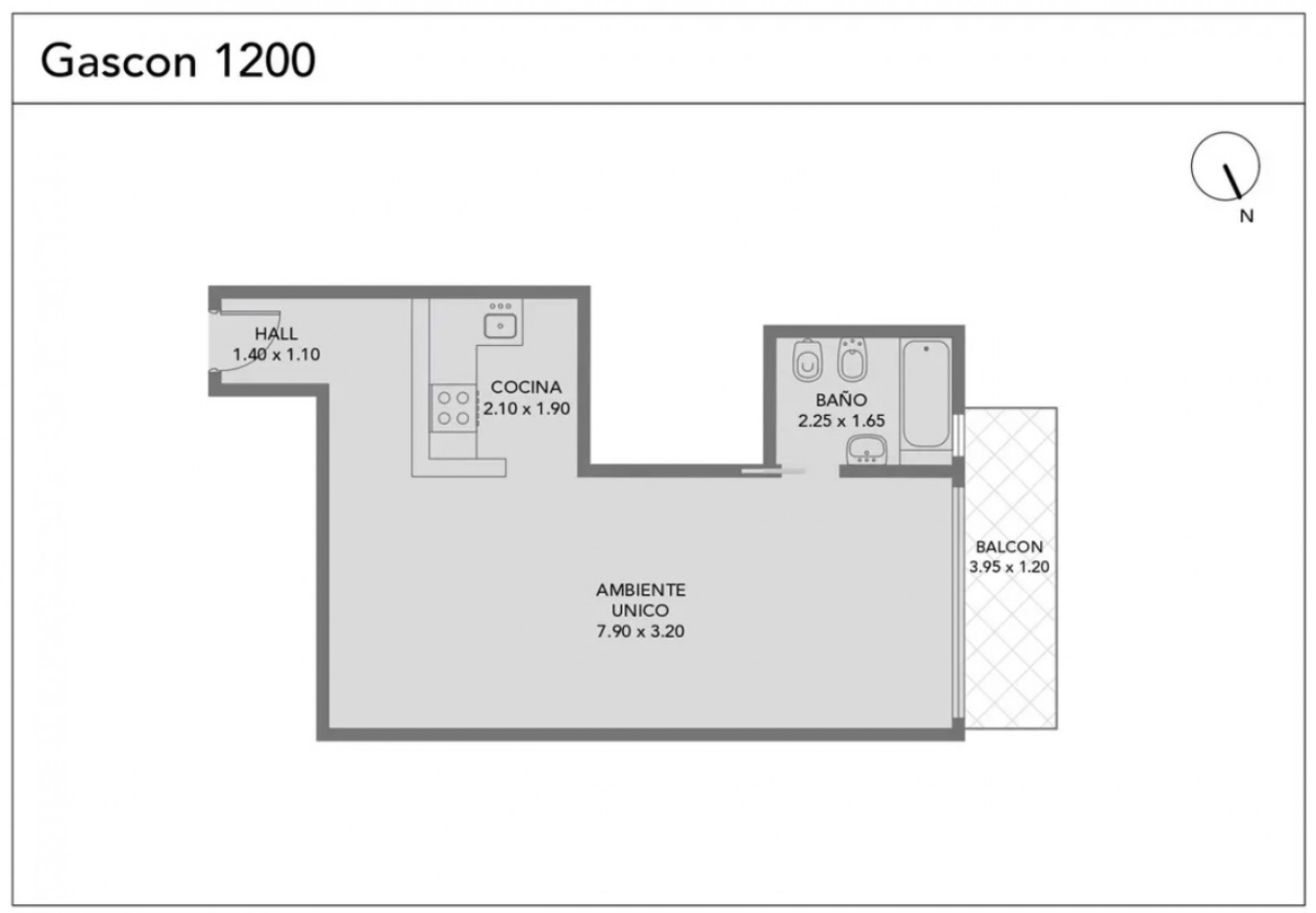 GASCON 1200, VENTA DEPARTAMENTO DE UN AMBIENTE
