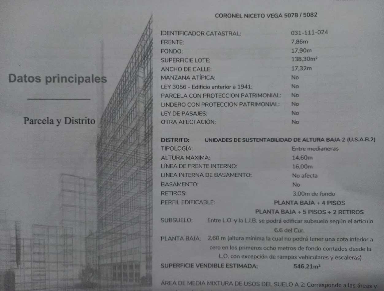 AV. NICETO VEGA 5000, VENTA LOTE EN PALERMO SOHO
