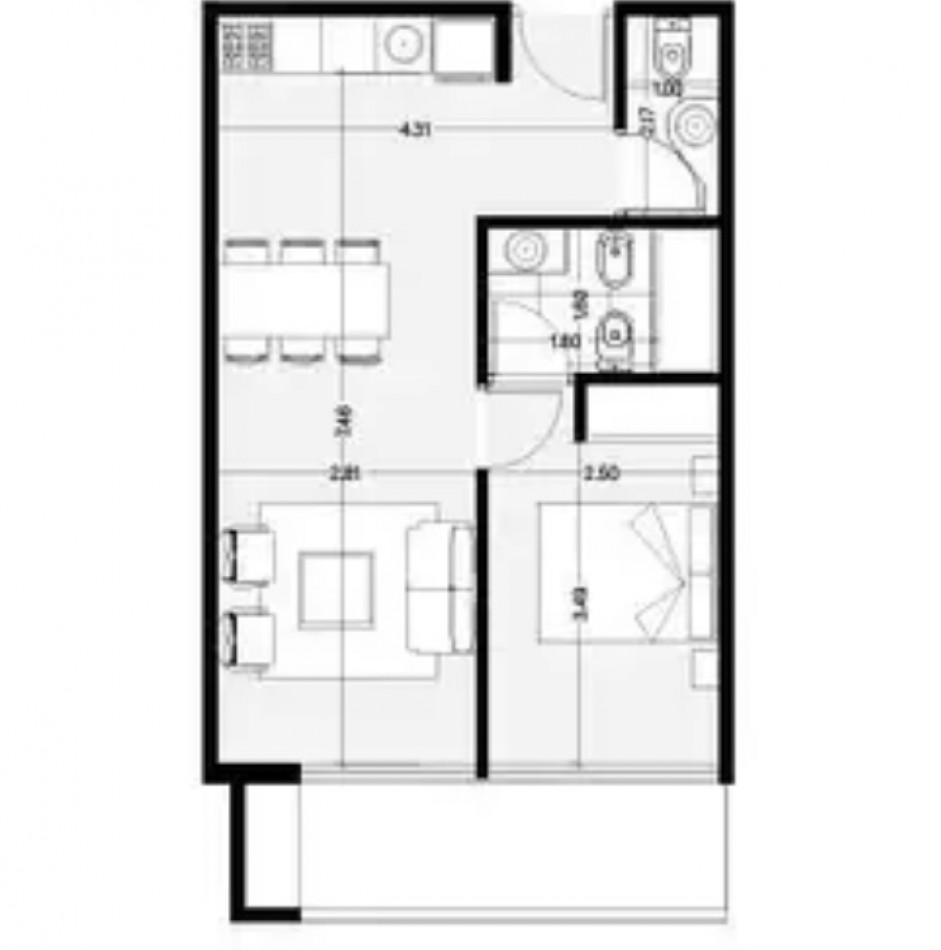 ECHEVERRIA 4900, VENTA DEPARTAMENTO DE DOS AMBIENTES A ESTRENAR