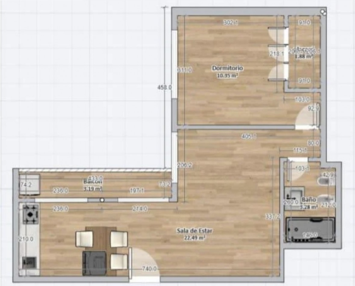 SAN BENITO 1600, VENTA DEPARTAMENTO DE DOS AMBIENTES EN LAS CAÑITAS