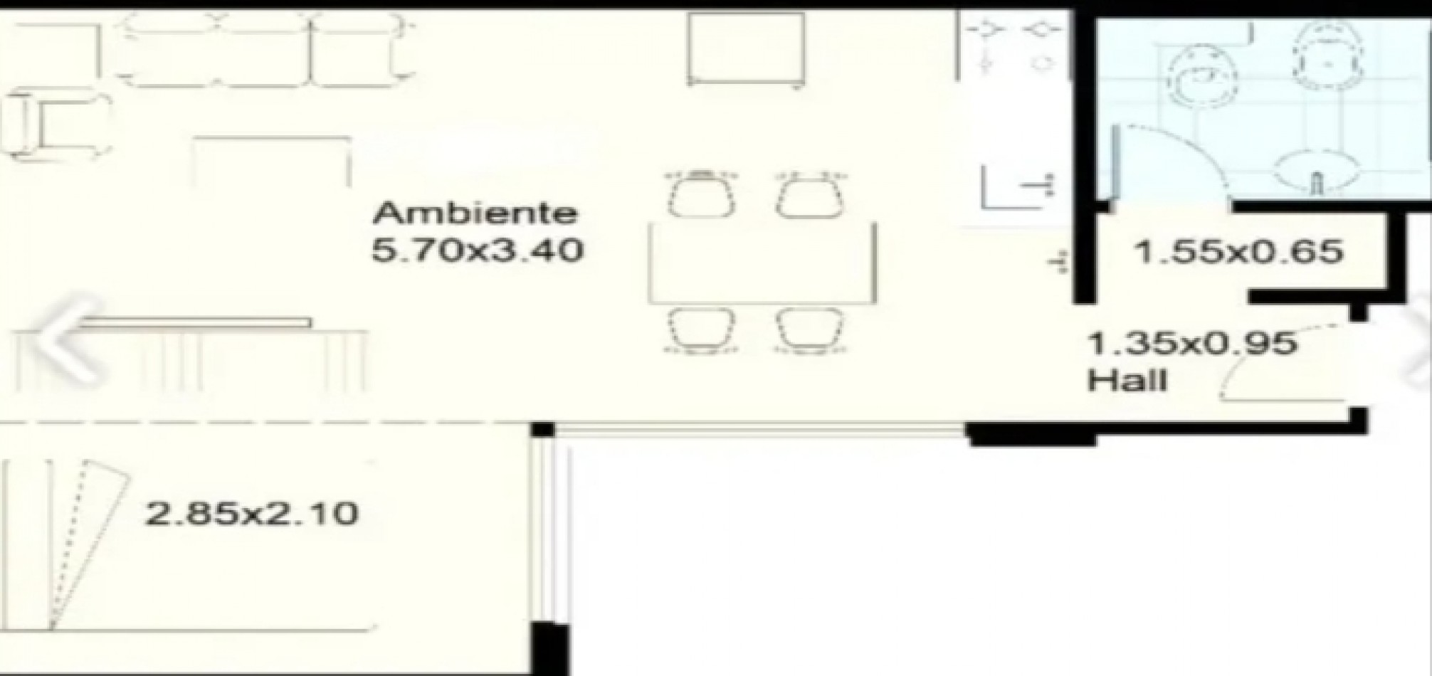 HUMAHUACA 4100, VENTA EPTO de 1 AMB y MEDIO DIVIISBLE Doble Ventanal Formato en "L" Prox. Av Medrano y Av Corrientes