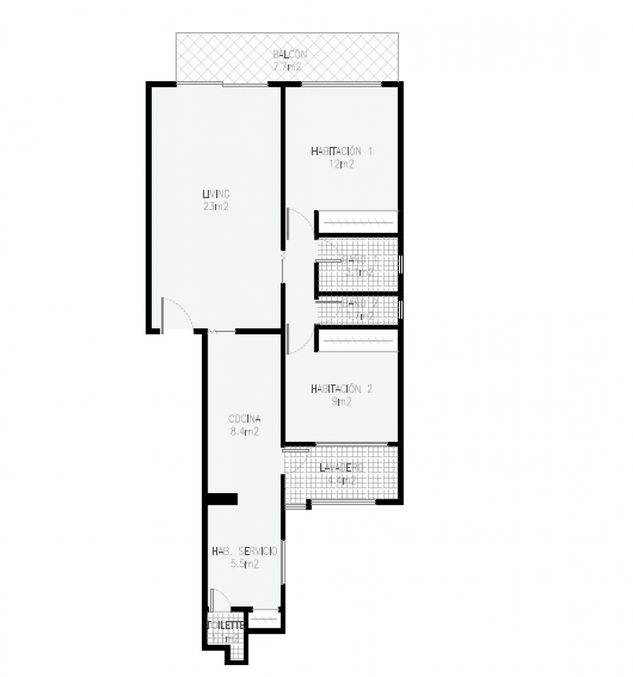 MELINCUE 3300, VENTA DEPARTAMENTO DE TRES AMBIENTES CON DEPENDENCIA DE SERVICIO