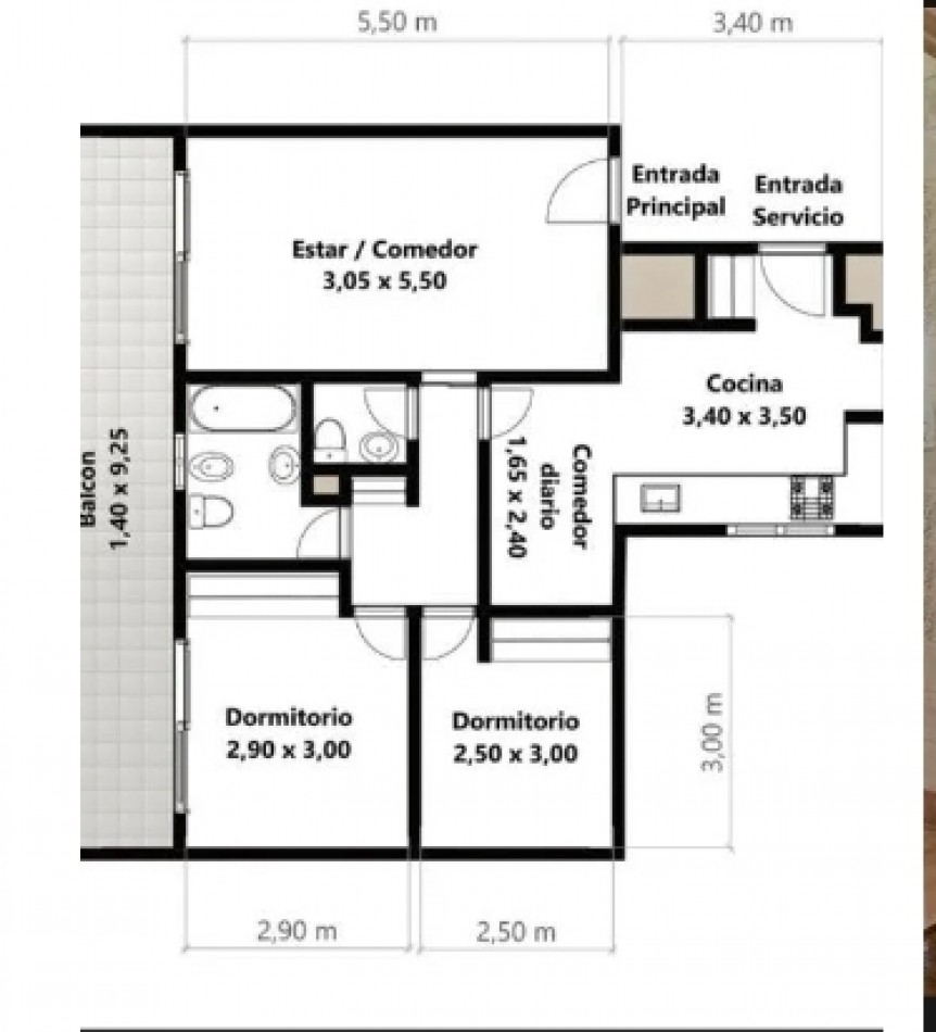 AV LA PLATA 600, Venta 3 amb c/COCHERA FIJA BALCON SEMI-ATERRAZADO