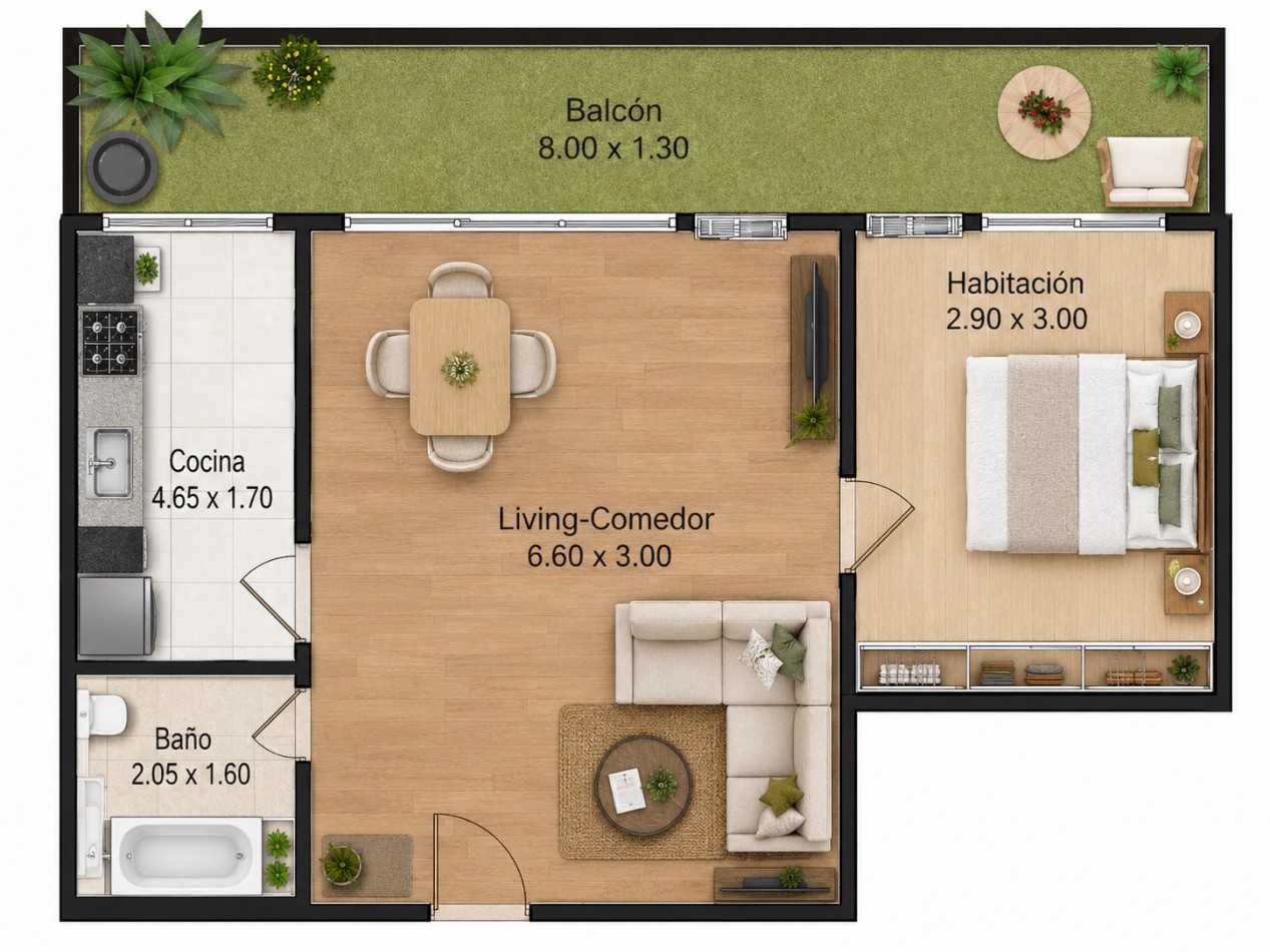 HUMBOLDT 2300, VENTA DEPARTAMENTO DE DOS AMBIENTES HECHO A NUEVO