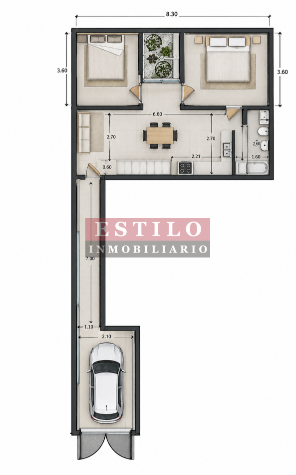 Excelente PH tipo casa de 3 ambientes con entrada independiente y cochera 
