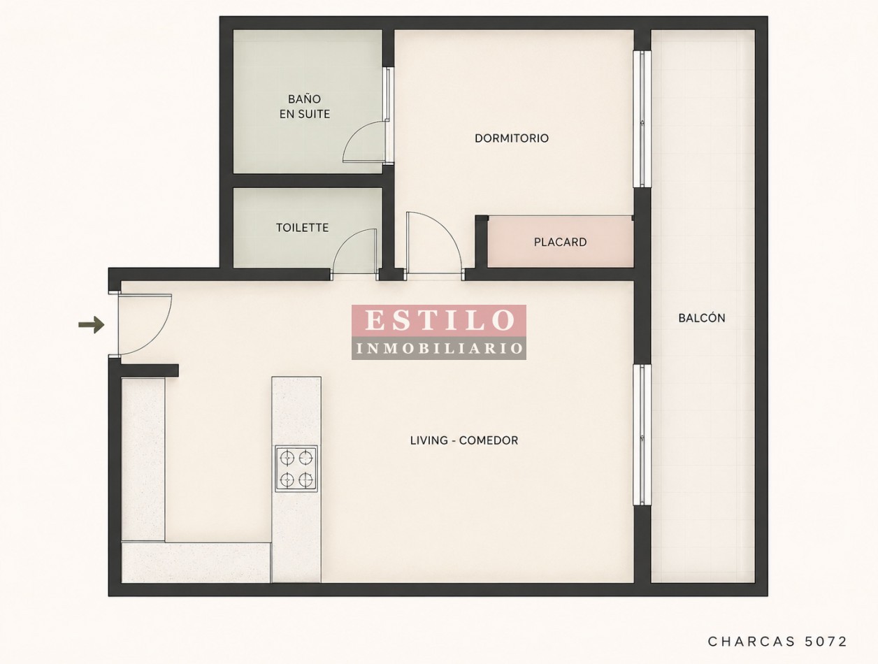 CHARCAS 5000, VENTA DEPARTAMENTO DE DOS AMBIENTES EN PALERMO HOLLYWOOD 