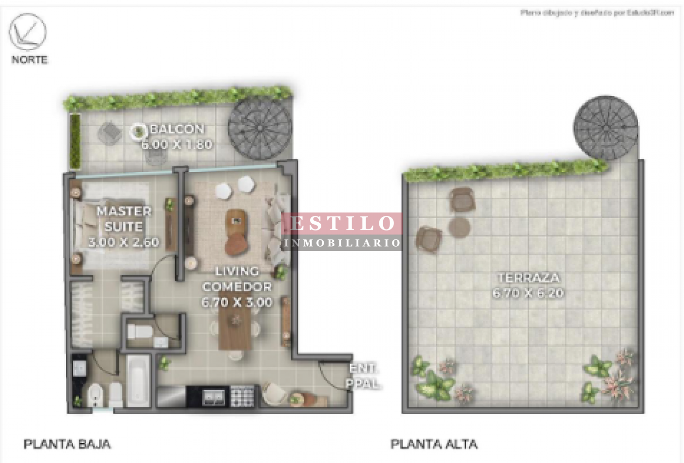 GALLO 900, VENTA DEPARTAMENTO DE DOS AMBIENTES CON TERRAZA