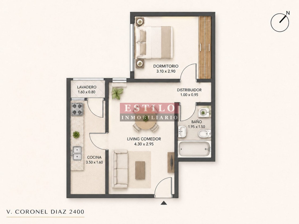 AV. CORONEL DIAZ 2400, VENTA DEPARTAMENTO DE DOS AMBIENTES