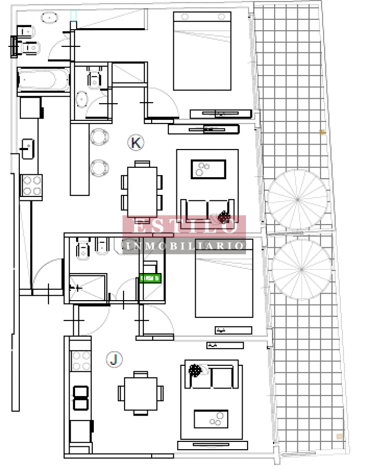 GALLO 900, VENTA DEPARTAMENTO DE DOS AMBIENTES CON TERRAZA