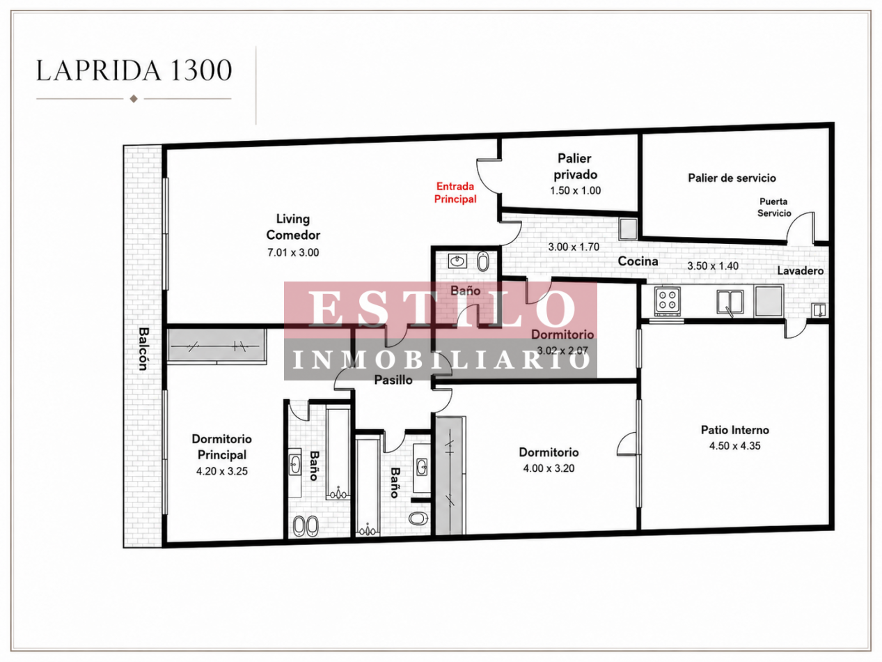 LAPRIDA 1300, VENTA SEMI-PISO CUATRO AMBIENTES EN PALERMO